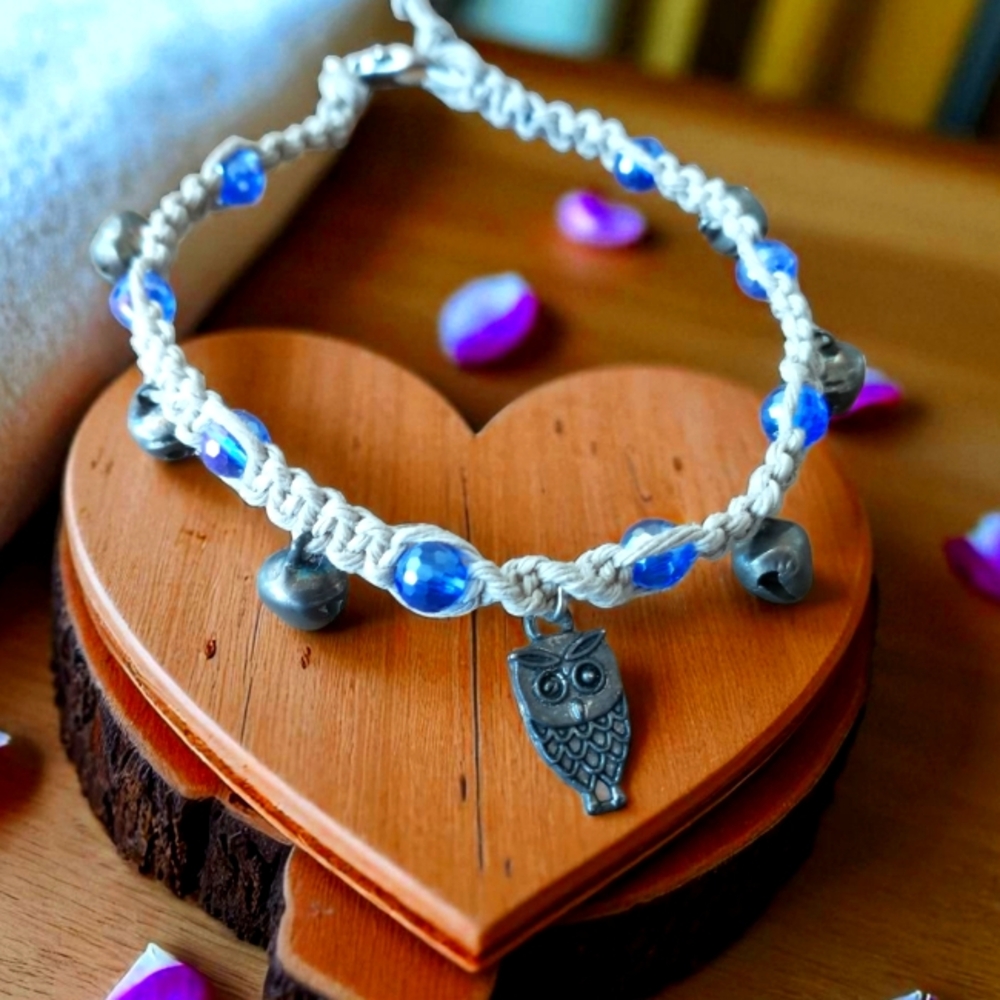 Owl Charm Hemp Anklet